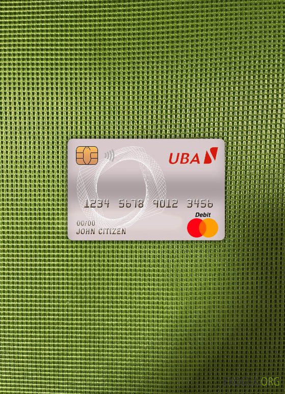 Photolook de la carte de débit principale de la banque UBA du Cameroun avant